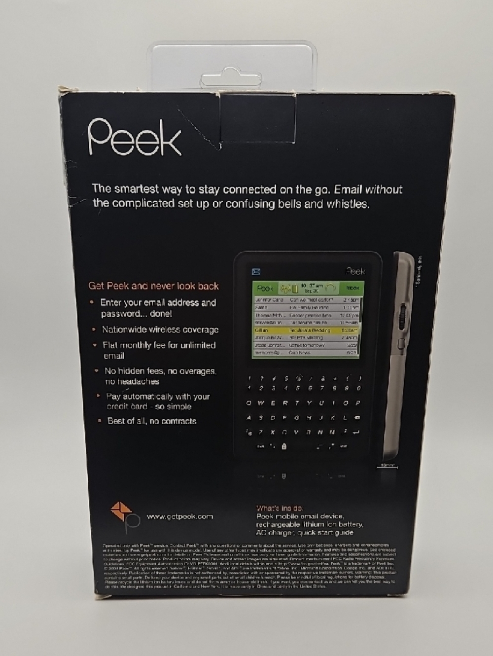 Peek Simple Mobile Email Device New In Box Full Keyboard Vintage Tech - Picture 3 of 7